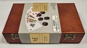 Modern Expressions Card & Dice Set Wooden Box 2 Decks 5 Dice. New